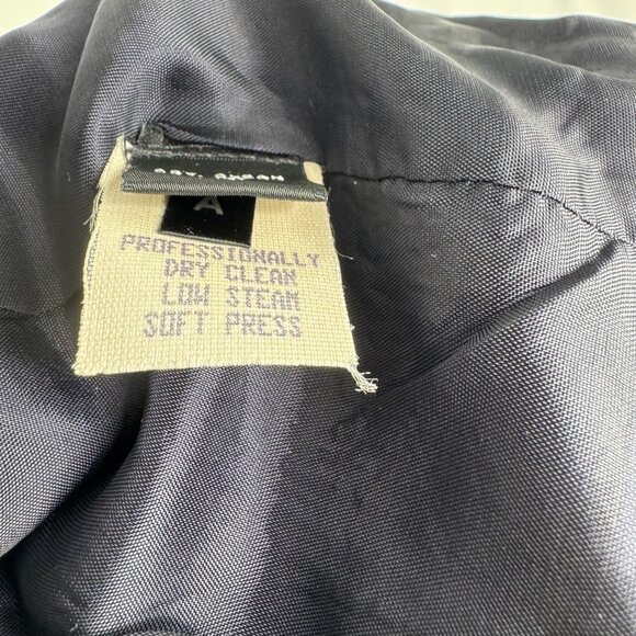 Vintage 1994 Ellen Tracy Navy Wool Zip Vest Gold Accents Sz 10 Red Trim Academia - Picture 8 of 9